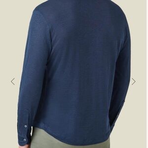 Luca Faloni Positano Polo Shirt, linen long sleeve. Large or XL.